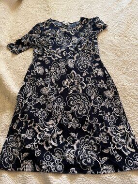 Olivia Matthews Navy White Floral Dress